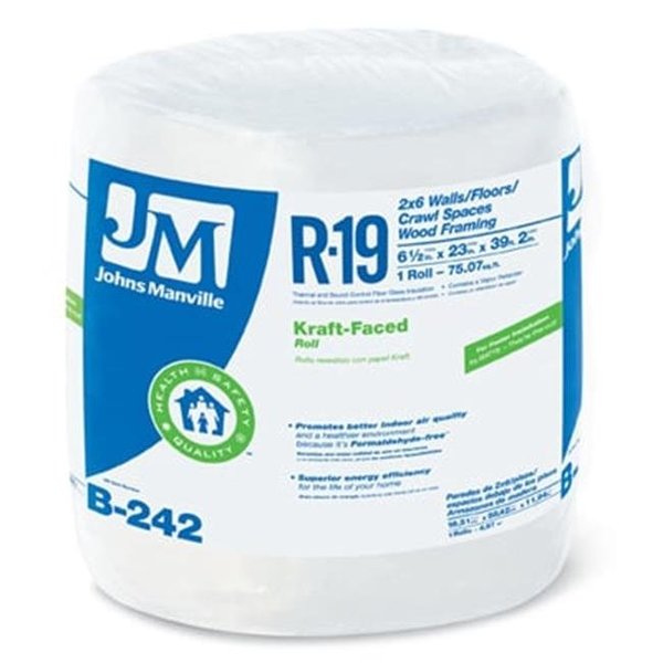 John Manville John Manville 90003720 R19 23 in. x 39 ft. Kraft Roll 129385